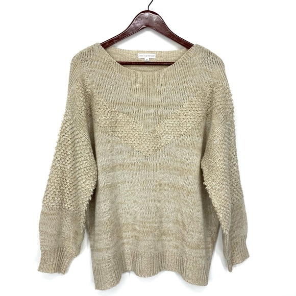 Coco & Jaimeson Oversized Boucle Loop Knit Textured Crewneck Sweater Size Medium - Picture 1 of 15